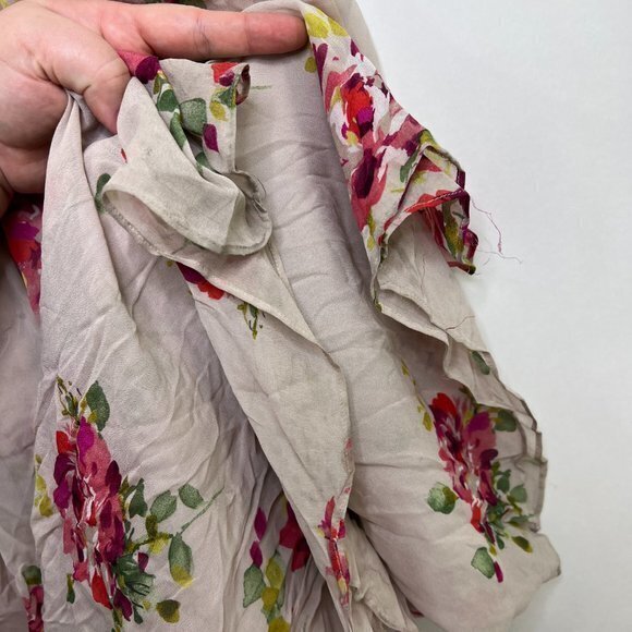 Zara L Sheer Pants Wide Leg Pink Flowers Floral Palazzo Nude Blogger Favorite - Picture 10 of 16